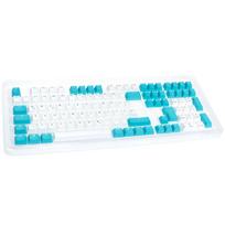 Ducky Keycap Set, PBT, ISO (DE) - white/blue