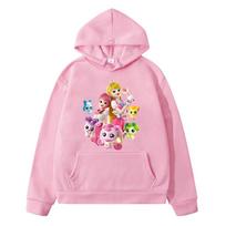 Teenie ping gobtuvukai Fleece bliuzonas vaikiški drabužiai mergaitės anime gobtuvas y2k sudadera berniukai Rudens megztinis Striukė Vaikų drabužiai 130 rožinė