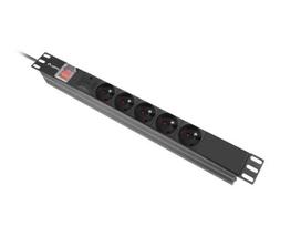 Lanberg PDU-05E-0200-BK power distribution unit (PDU) 5 AC outlet(s) 1U Black