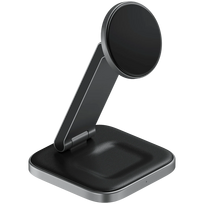SATECHI 2-in-1 Foldable Qi2 Wireless Charging Stand (Space Gray)