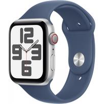 Apple Watch SE GPS + Cellular 44mm Silver Aluminium Case mit Denim Sport Band - M/L (MXGQ3QF/A)