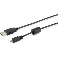 Equip Life - USB-Kabel - USB Typ A, 4-polig (M) - 5-polig Micro-USB Typ B (M) - 1,0m (USB/USB2.0) - Schwarz (128596)