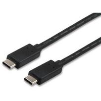 Equip - USB-Kabel - 24 pin USB-C (M) zu 24 pin USB-C (M) - USB2.0 - 3 A - 1,0m - geformt - Schwarz (12888307)