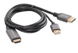 HDMI(M)->DISPLAYPORT(M) CABLE 1M 4K BLACK LANBERG