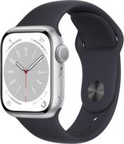 Apple Watch Series 8 (GPS, 41 mm) - Silver Aluminium Case with Midnight Sports Strap (Refurbished)