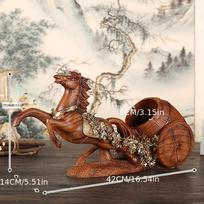Prabangus arkliuko formos vyno dekanteris, elegantiškas dervos vynuogių dizainas namų barui, svetainei ir naujakurių dekoravimui 350 Wood Grain Horse Wine Rack