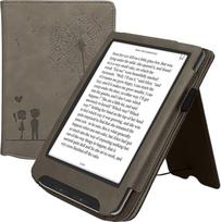 kwmobile Apsauginis dėklas, suderinamas su Pocketbook Verse/Verse Pro/Verse Color/Vivlio Light/Light HD Flip Case - Dangtelis su riešo dirželiu - Dandelion Love Grey