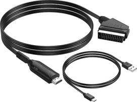 PNGKNYOCN "Scart" ir HDMI keitiklis, 1080P 60Hz 720P 60Hz HD HD vaizdo keitiklio kabelis, skirtas HDTV DVD Blu-Ray (1M)