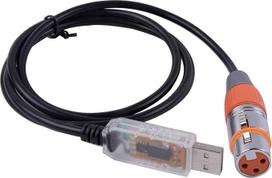 USB ir DMX valdymo kabelis RS485 serijinis konverterio adapteris FTDI XLR 3Pin scenos apšvietimo įrenginio kabelis (1,8 m, USB skaidrus apvalkalas)