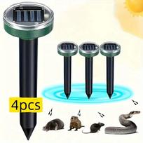 4 atbaidymo prietaisai nuo žiurkių. Saulės energija varoma atbaidymo nuo žiurkių technologija atbaido gyvates, kurmius ir goferius lauko vejai, sodams ir ūkiams 4pcs gray