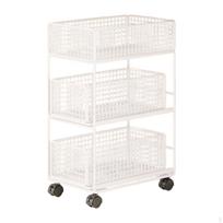 Caster Wheel Rolling Cart for Metal Shelf Storage in Kitchen Bathroom Dorm L