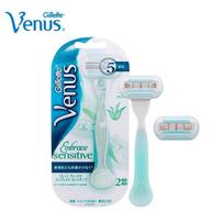 Gillette „Venus Aloe Women“ skutimosi peiliukai, moterų plaukų šalinimo priemonės, epiliatorius, bikinio kūno pažastys, skutimosi peiliukai.