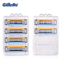 Gillette Vector 3 vyrų veido skutimosi peiliukai, firminiai trijų sluoksnių barzdos skutimosi skustuvai, saugūs tiesūs rankiniai skutimosi peiliukai, 6 vnt.