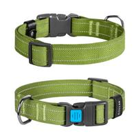 CoLLaR medvilninis šuns antkaklis, plotis 25 mm, ilgis 33–49 cm, žalias