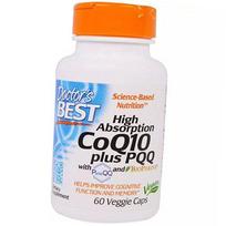 Didelės Absorbcijos Kofermentas Q10, High Absorption CoQ10 plius PQQ, Doctor's Best 60 kapsulių (70327016) 60vcaps
