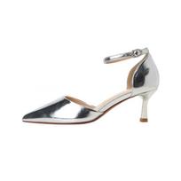 6693-1 Metallic Design One-Strap High Heels - Women's Sexy Pointed Toe Shoes 34