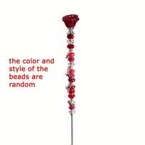 WTEMPO DIY Garden Metal Stake Decoration Butterfly Garden Stake Set Colorful Beaded Garden Walking Path Decor Stakes Vivid Butterfly Decorations 1set raudona