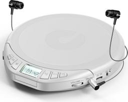 "Gueray" CD grotuvas Nešiojamas vaikiškas CD grotuvas automobiliui "Discman" su ausinėmis LCD ekranas Palaiko ASP PROG atminties funkciją Pakartojimo funkcija Garso efektas Sidabrinis