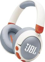 "JBL Junior 470 NC" belaidės "Bluetooth" ausinės vaikams su aktyviu triukšmo slopinimu, mikrofonu, 50 val. atkūrimu, "JBL Safe Sound", mažu garsumu, paprastu valdymu ir lipdukais, baltos spalvos