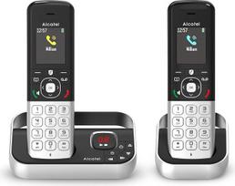 ALCATEL FX990 Voice Duo - belaidis DECT telefonas su atsakikliu 50 min. - Didelės raiškos spalvotas ekranas - laisvų rankų funkcija - skambučio užraktas - VIP skambėjimo melodija - 2 rageliai - juoda/pilka