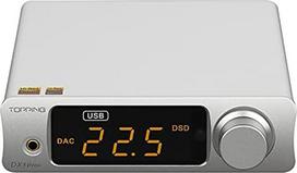 Fanmusic "Topping DX3 Pro+" ES9038Q2M "Bluetooth 5.0" LDAC garso dekoderis DSD512 DAC AMP NFCA ausinių stiprintuvas Preamp Silver
