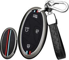 HIBEYO Intelligent Car Key Case Fits Hyundai Grandeur GN7 Kona Ev Ioniq6 Kona SX2 2023 Apsauginis raktų dėklas nuotolinio valdymo pultelis su 5 mygtukais, juodas