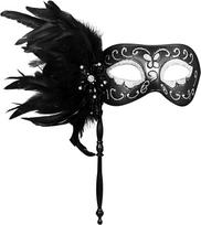 OIDEA Plastikiniai Venecijos karnavalo kaukė Moterys plunksnų metalo strypas Elegantiškas karoliukai Rhinestone Fancy Dress Masquerade Dovana moterims