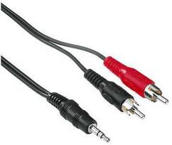 Hama RCA-3.5mm M/M 2m, 2 x RCA, Male, 3.5mm, Male, 2 m, Juodas, Raudona