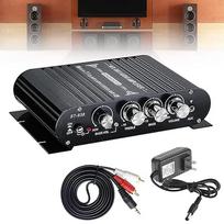 "Bluetooth" HiFi garso stiprintuvas, RMS 80Wx2+80W ST-838 mini HiFi stiprintuvas su "Bluetooth" D klasės žemų dažnių garsiakalbio išvestimi, žemų ir aukštų dažnių valdymu, D klasės stereofoninis stiprintuvas 2.0 kanalas (įskaitant maitinimo adapterį)