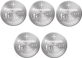 "Panasonic" CR2477 3V ličio elementų baterija (5 vnt. pakuotėje)