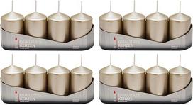 Pillar Candles Pearl Lacquered Pack of 16 (4 x 4 Pieces) Size Approx. 50 x 80 mm Advent Candles Christmas Candles Pillar Candles