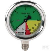 Manometras Ø63 mm 0-5-20-25, 1/4" BSP, apatinė jungtis AHL-prf MA630525
