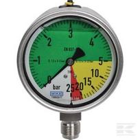 Manometras Ø100 mm 0-5/25, 1/4" BSP, apatinė jungtis MA1000525