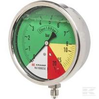 Manometras Ø100 mm 0-8-15-25, 1/4" BSP, apatinė jungtis MA1000825E
