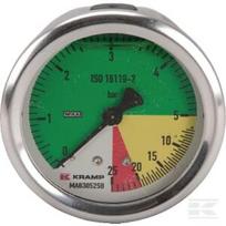 Manometras Ø63 mm 0-5-20-25, 1/4" BSP, galinė jungtis AHL-prf MA630525B