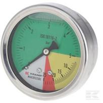 Manometras Ø63 mm 0-5-20-25, 1/4" BSP, galinė jungtis MA630525BE