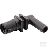 Purkštuko laikiklio alkūnė 3/8" 9,5 mm žarnos uodega Teejet 18638111540NYB