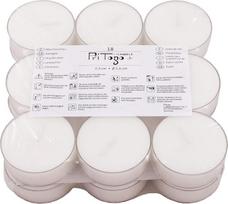 Pritogo, tea lights, maxi XXL plastic case, diameter 5.8 cm x 2.2 cm, soot-free, unscented, catering quality, pack of 18 pieces