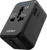 VOOMY kelionių adapteris visame pasaulyje, universalus kelionių adapteris 150+ šalių, kelionių kištukinis adapteris visame pasaulyje, Europa, JAV, Meksika, Australija, universalus "viskas viename" kelionių kištukinis adapteris su 2 USB ir kintamosios srov