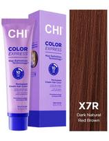 CHI ilgalaikiai plaukių dažai per 10min Chi Color Express X7R Dark Natural Red Brown 89g