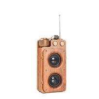 Nešiojamas retro FM radijas, belaidis „Bluetooth 5.0“ dvigubas garsiakalbis Žemųjų dažnių garsiakalbis MP3 muzikos grotuvo palaikymas Laisvų rankų įrangos USB / TF kortelė / AUX grojimas auksas