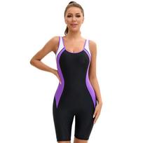 Naujas Patchwork sportinis maudymosi kostiumas moterims, didelio dydžio, vientisas maudymosi kostiumas, moteriškas profesionalus sportinis maudymosi kostiumas moterims, maudymosi kostiumas S violetinė