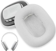 "Apple AirPods Max" ausinėms skirti pakaitiniai ausų įdėklai - vėsinantys gelio proteino odos atminties putų tinklelio ausų įdėklai, triukšmą slopinantys ausinių ausų įdėklai (1 pora, sidabrinės spalvos)