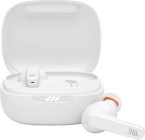 "JBL Live Pro+ TWS" - baltos spalvos belaidės ausinės su triukšmo slopinimo funkcija - iki 28 valandų baterijos veikimo laikas - su įkrovimo dėžute