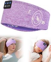 LOVE EYE "Bluetooth" miego ausinės, miego apyrankė, miego kaukė, sporto ausinės, muzikinė miego apyrankė sporto treniruotėms, bėgimui, jogai, kelionėms, violetinė