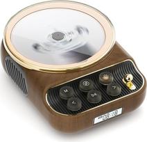 Retro CD grotuvas Nešiojamasis su "Bluetooth 5.0" HiFi garso kolonėlė Naktinė šviesa Apsauga nuo dulkių LED ekranas FM radijas Palaiko AUX/TF kortelės ausinių lizdą Dovanų namai 4 in 1 Medinis