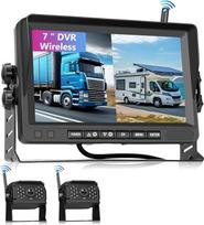 VECHTEL 1080P belaidė atbulinės eigos kamera su 7 colių IPS monitoriumi, 2 automobilių galinio vaizdo kamerų rinkinys DVR, IP68 atsparus vandeniui, naktinis matymas, "pasidaryk pats" kreipiamosios linijos sunkvežimiams, autobusams, furgonams, nameliams an
