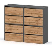 Batų spinta Matt Grey / Wotan Oak 120 cm