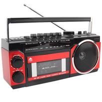 Nešiojamas Retro AM/FM/SW Daugiabangis Radijas Stereo Belaidis Bluetooth Boombox Mp3 Garso Kasetinio Magnetofono Grotuvas Įrašytuvas USB raudona