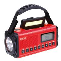 10000 mAh daugiafunkcis radijo rankinis švaistiklis lauko saulės USB FM/AM/NOAA WB Muzika orų radijas Avarinis žibintuvėlis maitinimo blokas raudona